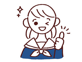 いいねポーズをする女の子