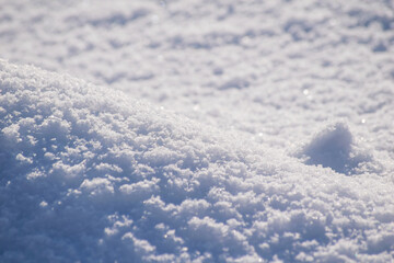 Macro background of fresh snowflake texture