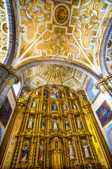 Fototapeta na wymiar Altar Templo Santa Domingo Church Basilica Puebla Mexico