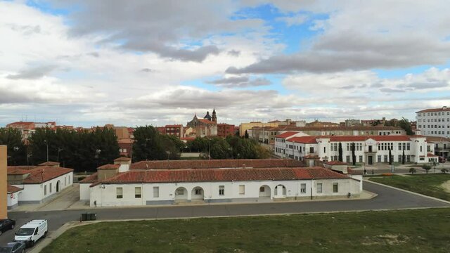 Peñaranda de Bracamonte, village of Salamanca,Spain. Aerial Drone Footage