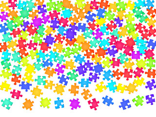 Game riddle jigsaw puzzle rainbow colors pieces 
