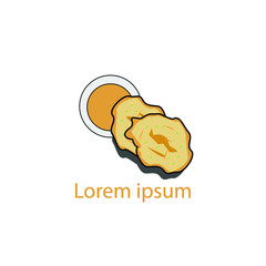 gorengan logo, typical Indonesian street food. vector illustration. roadside logo shop. fastfood logo.