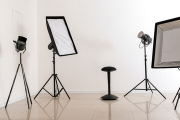 Interior of modern photo studio