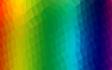 Light Multicolor, Rainbow vector shining triangular background.