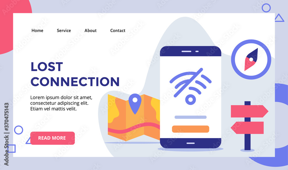 Wall mural lost connection disconnect wifi symbol on display smartphone screen campaign for web website home ho