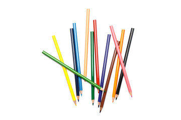 Set of colorful pencils on white background