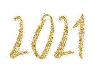 2021 Happy New Year vector greeting card, banner.