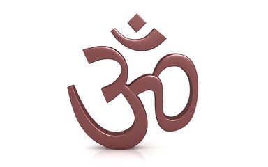 3D illustration of om sign on white background