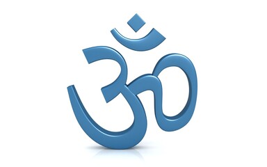 3D illustration of om sign on white background