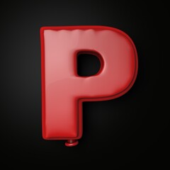 Balloon letter P 3d illustration