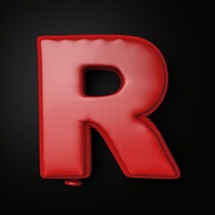 Balloon letter R 3d illustration