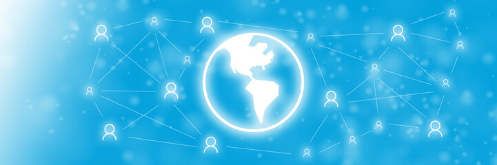 Eine Weltkugel mit vernetzten Usern per Internet