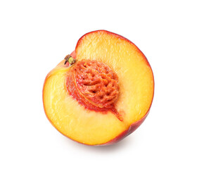 Sweet cut peach on white background