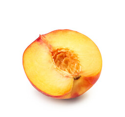 Sweet cut peach on white background