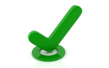 3D illustration of tick on white background