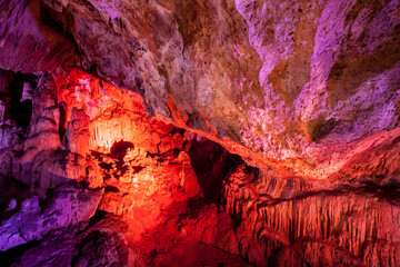 The amazing attraction of Crete is the cave of the Sfedoni with bright colored lighting