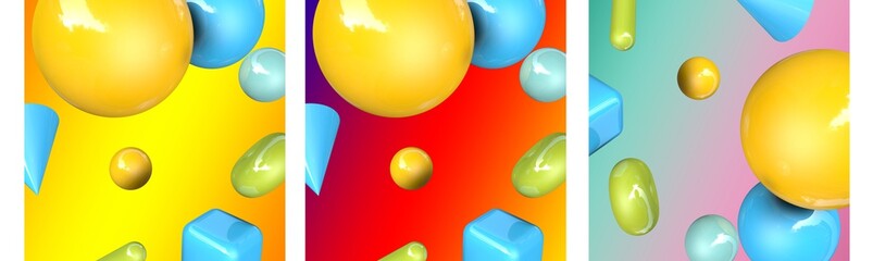 Abstract colorful bubbles. 3d illustration