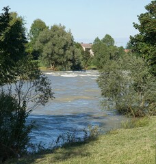 Obraz premium Augusthochwasser Bruckmühl 2020
