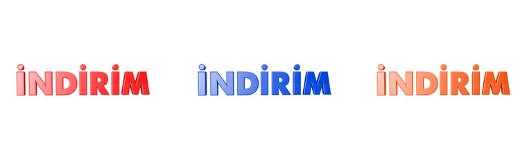 Word of Sale in Turkish 3d illustration. 