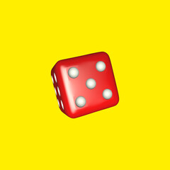 illustration abstract, rolling black dices .3d illustration. yellow background