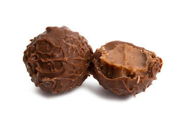 chocolate truffles isolated