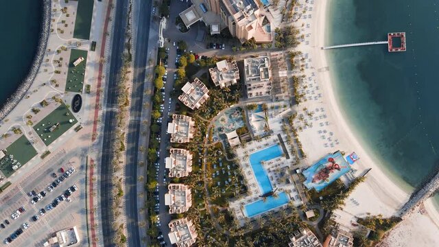 Marjan Island in Ras al Khaimah emirate in the UAE aerial view
