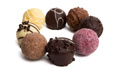 chocolate truffles isolated