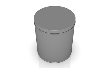 3D tin on white background