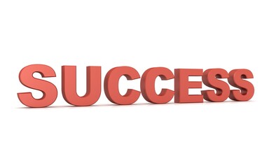 3D illustration of success text on white