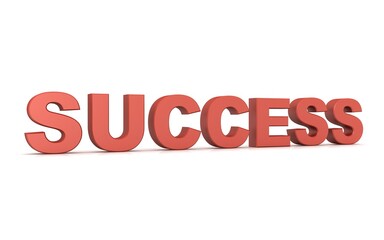 3D illustration of success text on white