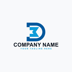 Letter DM logo design vector. Monogram D abstract design.