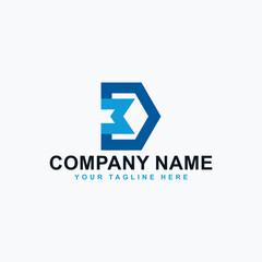 Letter DM logo design vector. Monogram D abstract design.