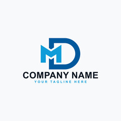 Letter DM logo design vector. Monogram D abstract design.