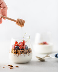 Breakfast, granola with yogurt