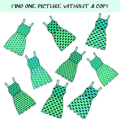 children's task find a dress without a copy