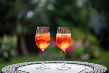 Aperol Spritz with orange is a perfect aperitif for a hot day