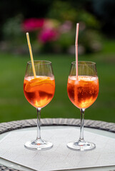 Aperol Spritz with orange is a perfect aperitif for a hot day