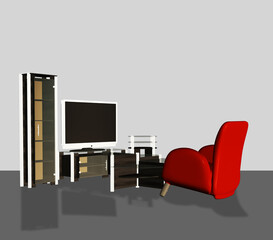 3d Modern TV set