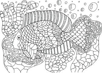 Fototapeta premium hand drawn sketch of a fish