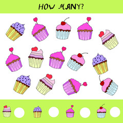seamless pattern with cupcakes