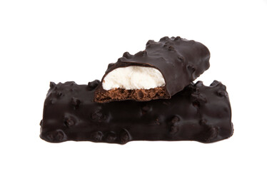 curd cheese in chocolate isolated