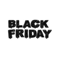 Black friday 3d illustration. White background