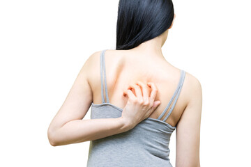 Obraz premium The back of the woman itching and scratching