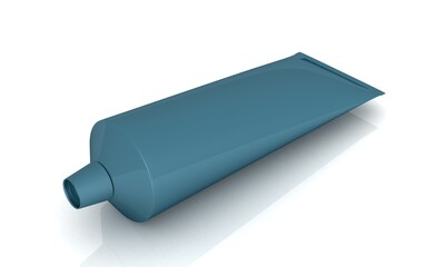 3D illustration of blank tube mock up on white background