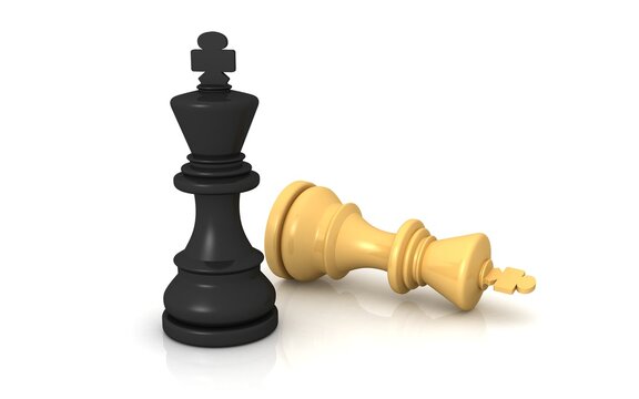 3D illustration of chess piece business strategy concept