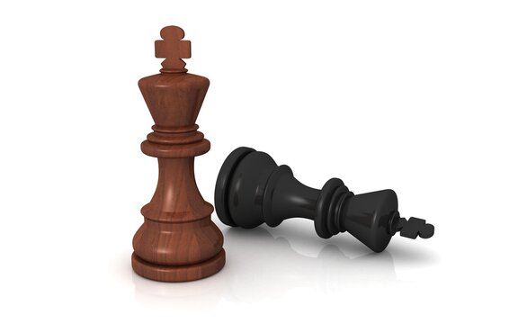 3D illustration of chess piece business strategy concept