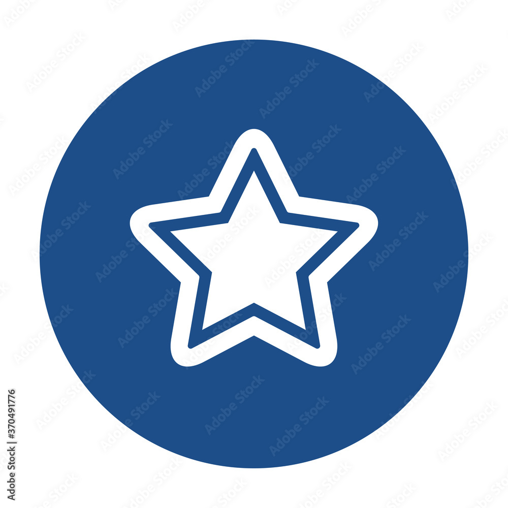 Poster blue round star with outline icon, button isolated on a white background. eps10 vector file