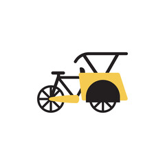 Fototapeta na wymiar Pedicab transportation icon design template vector