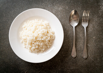 cooked rice on plate