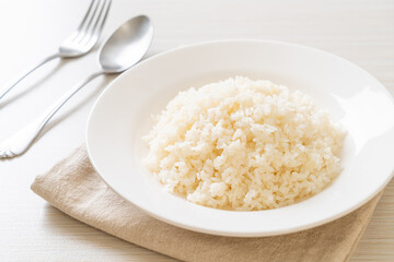 cooked rice on plate